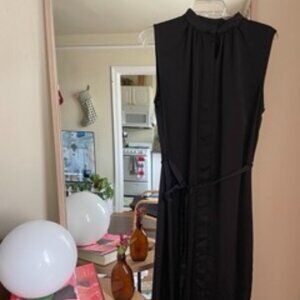 H&M Medium High Neck Black Satin Dress